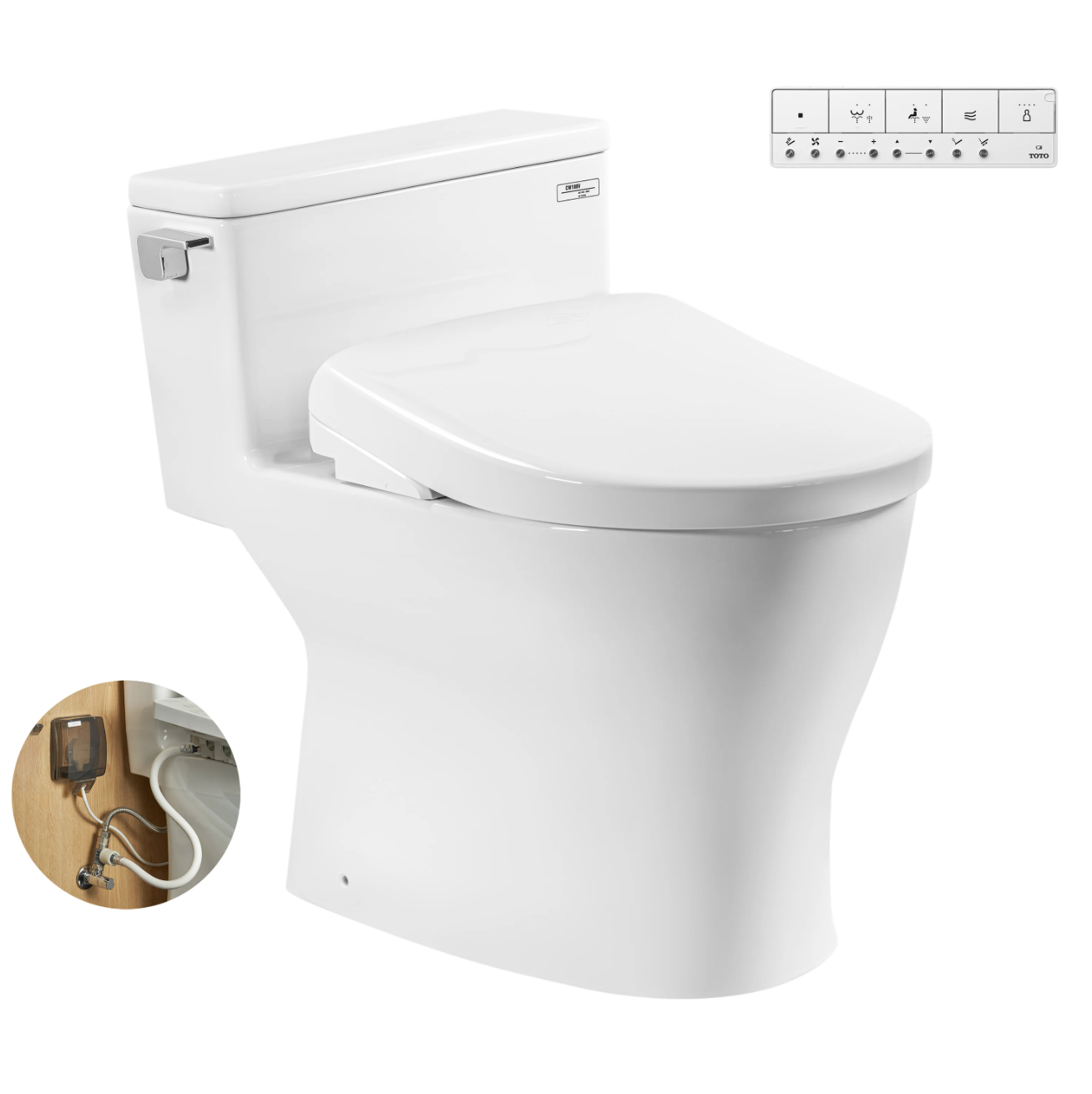Bàn cầu 1 khối kèm nắp rửa điện tử WASHLET dòng S7 – TCF47360GAA